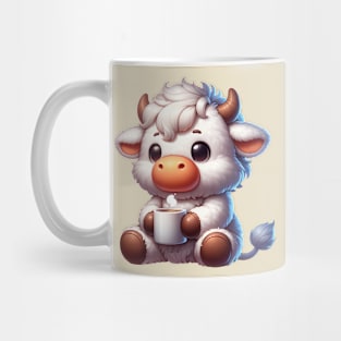 Cow Drinking Coffee Mug